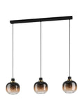 Eglo OILELLA linear glass pendant light black brass UK version