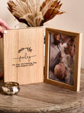 No Ordinary Gift personalised christening frame in solid oak, UK version