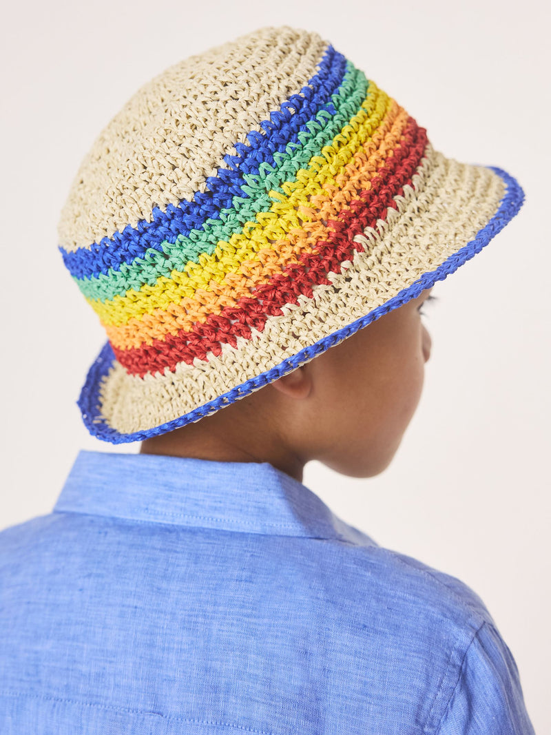 Little Bird rainbow straw effect trilby hat (British brand)