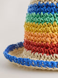 Little Bird rainbow straw effect trilby hat (British brand)
