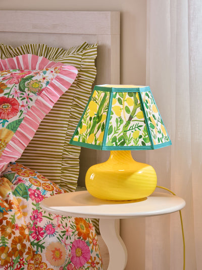 Next Lucy Tiffney Yellow Lemons Swirl Glass Table Lamp 32cm- Buy online at McGrocer