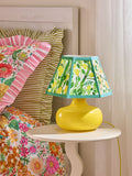 Lucy Tiffney yellow lemons swirl glass table lamp, imported from the UK