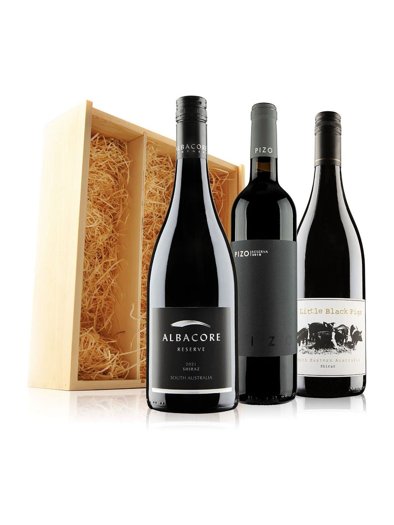 Virgin Wines red wine trio wooden gift box (British brand)