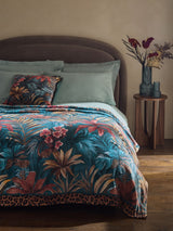 Next Teal Blue Tropical Print Fleece Throw- Buy online at McGrocer