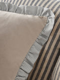 Natural 43 x 43cm Ruffle Trim Velvet Cushion
