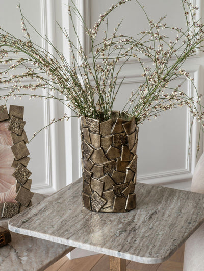 Next Libra Interiors Gold Montrose Cast Aluminium Decorative Vase 25cm- Buy online at McGrocer