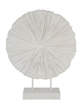 Libra Interiors white orbis textured sculpture on stand 58cm, UK version