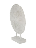 Libra Interiors white orbis textured sculpture on stand 58cm, UK version