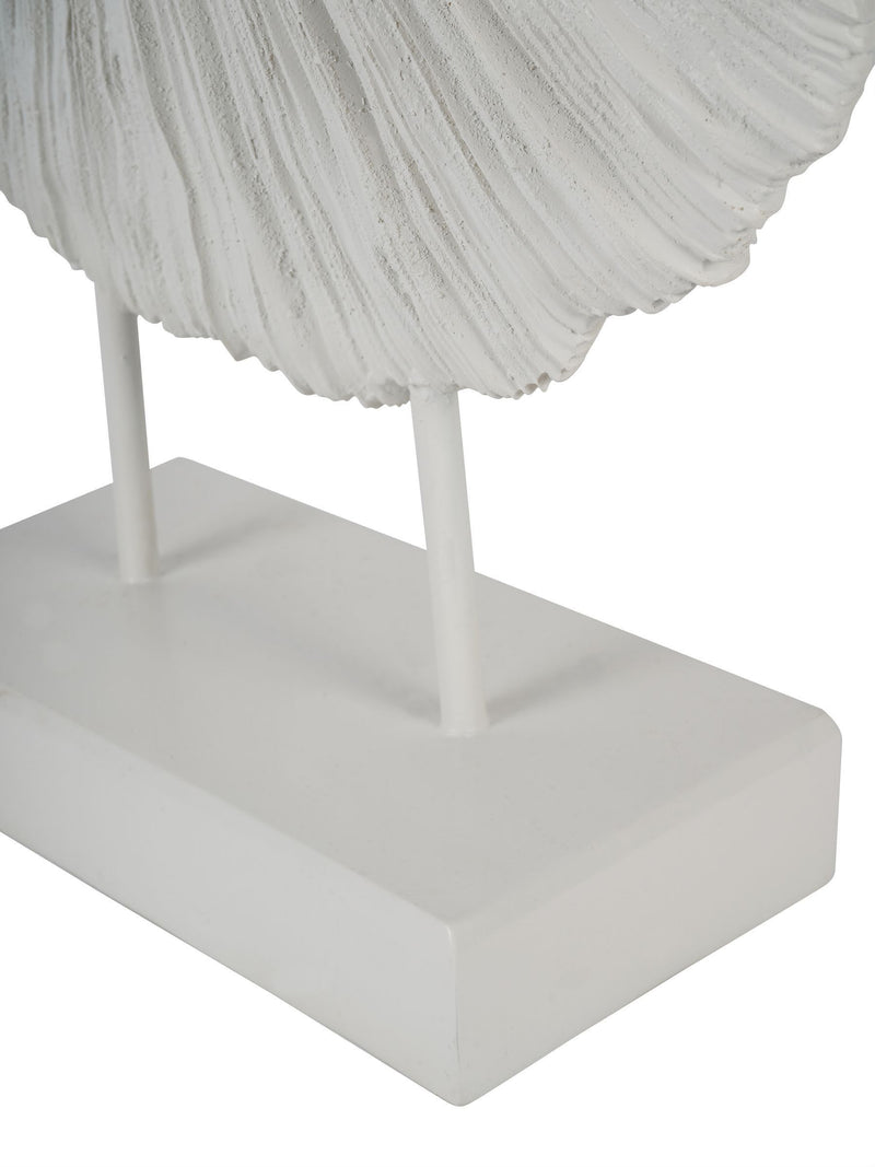 Libra Interiors white orbis textured sculpture on stand 58cm, UK version