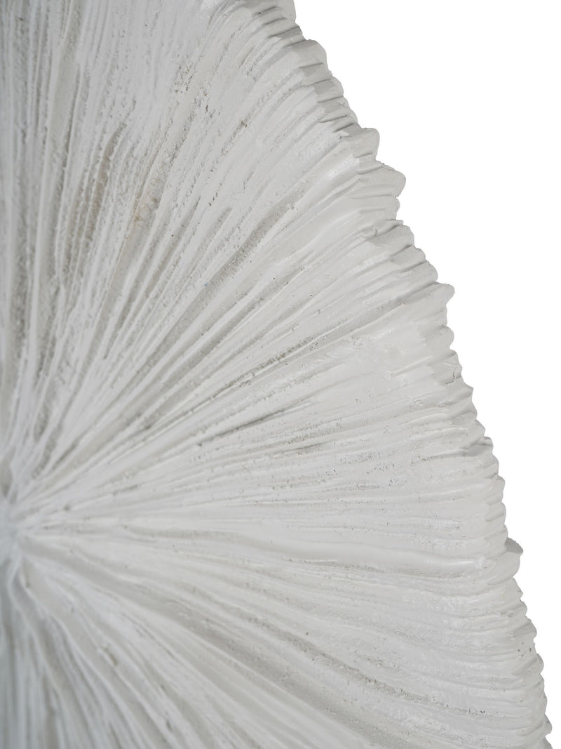 Libra Interiors white orbis textured sculpture on stand 58cm, UK version