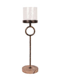 Libra Interiors brown small Rutland hurricane candle holder 39cm, UK version
