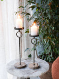 Libra Interiors brown small Rutland hurricane candle holder 39cm, UK version