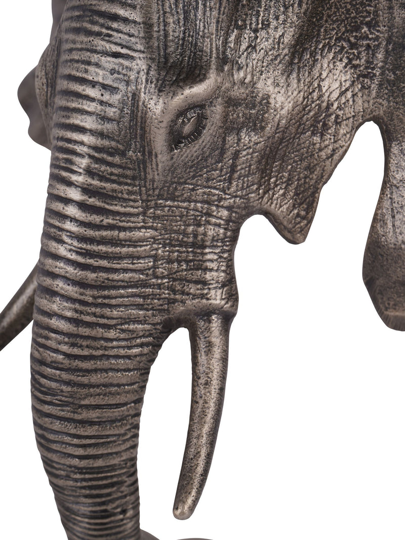 Libra Interiors grey cast aluminium elephant sculpture, UK version