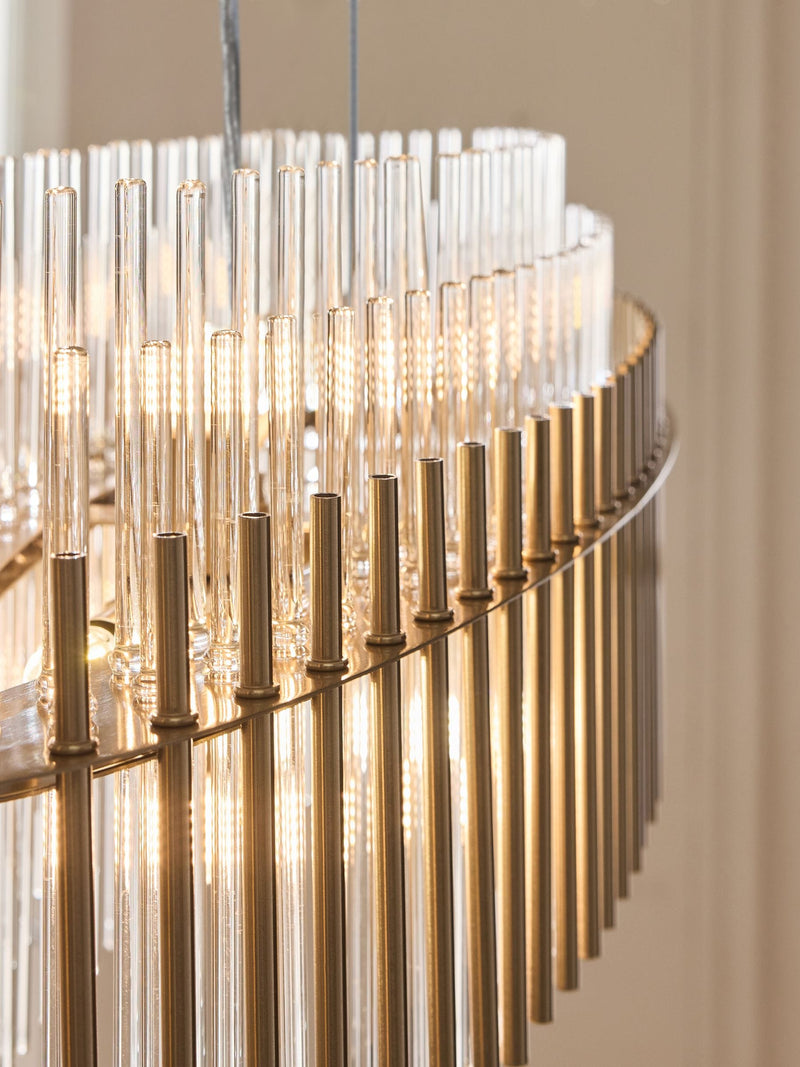 Brass Arundel linear pendant light (British brand)