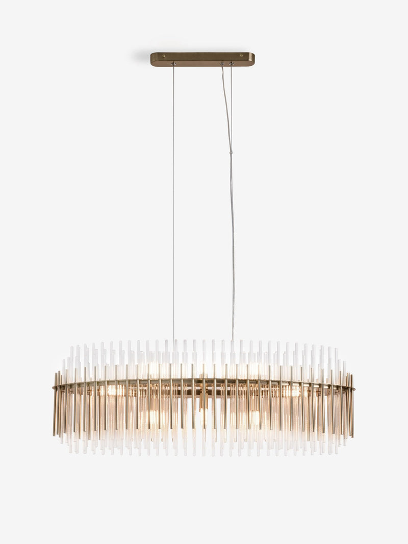 Brass Arundel linear pendant light (British brand)
