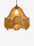 Wroxton fringed ceiling light shade amber orange 31.5cm, imported from the UK