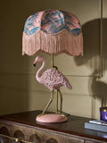 Pink Florence Flamingo fringed table lamp (British brand)