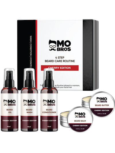 Next Mo Bros Cherry 4 Step Beard Care Kit- Buy online at McGrocer