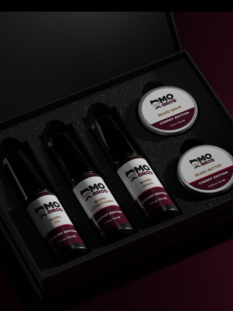 Mo Bros cherry beard care kit, imported from the UK