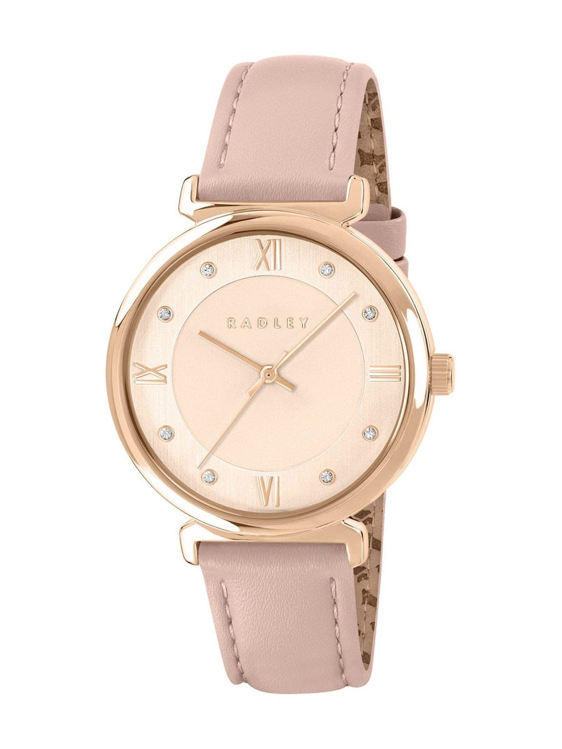 Radley rose gold watch with leather strap 35mm, imported from the UK