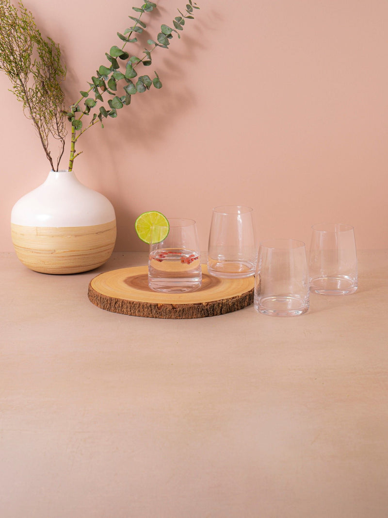 Mikasa Palermo stemless wine glass set of 4, imported from the UK