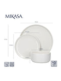 Mikasa White Camberlie dinner set 12-piece, imported from the UK