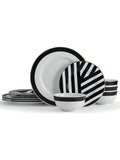 Mikasa white Luxe Deco china dinnerware set 12 piece, imported from the UK