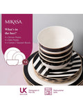 Mikasa white Luxe Deco china dinnerware set 12 piece, imported from the UK