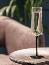 Next Mikasa Palermo Black Long-Stem Crystal Champagne Flutes Set of 4- Buy online at McGrocer