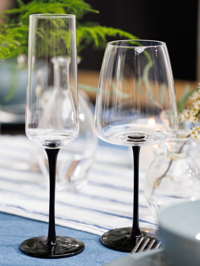 Mikasa Black Palermo champagne flutes set of 4, imported from the UK