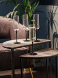Mikasa Black Palermo champagne flutes set of 4, imported from the UK
