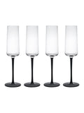 Mikasa Black Palermo champagne flutes set of 4, imported from the UK