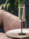 Mikasa Black Palermo champagne flutes set of 4, imported from the UK