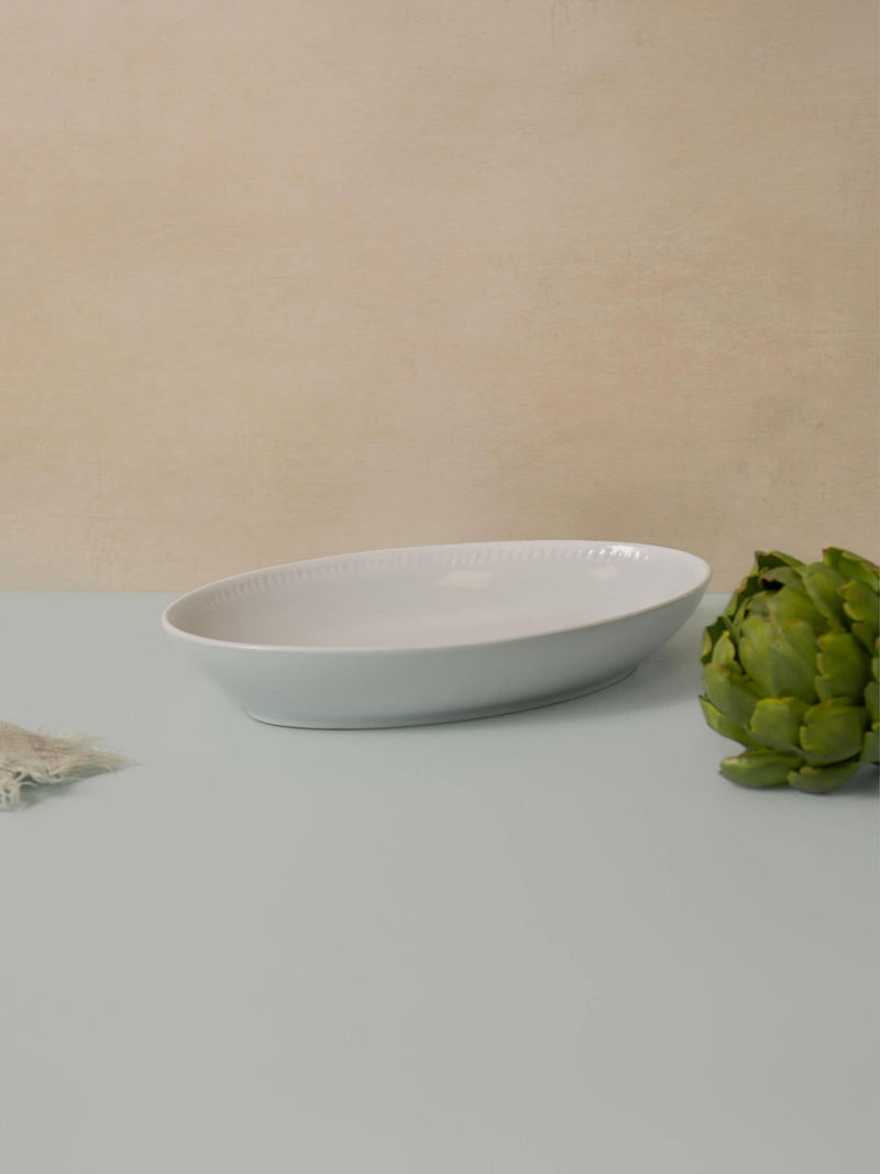 Mikasa White Large Cranborne oval ceramic serving dish, imported from the UK