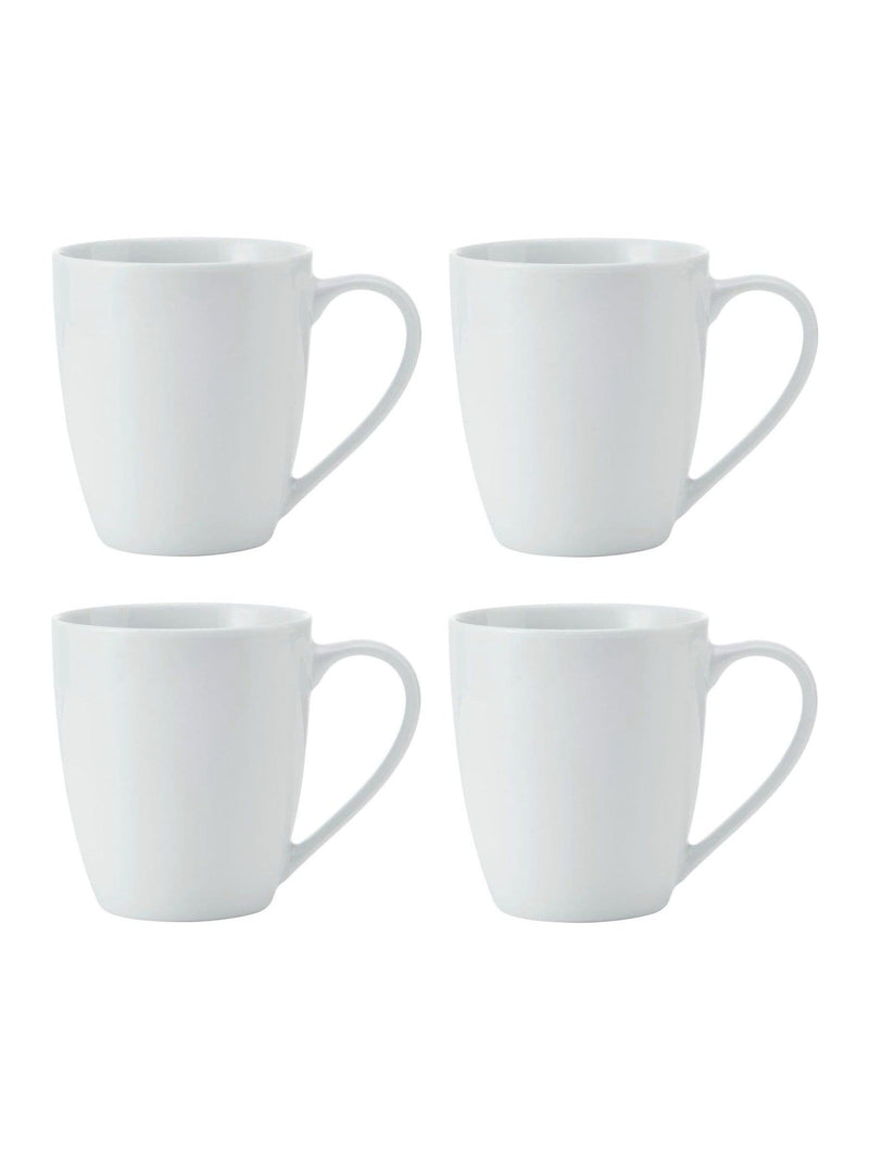 Mikasa white chalk porcelain mugs set of 4 380ml, imported from the UK
