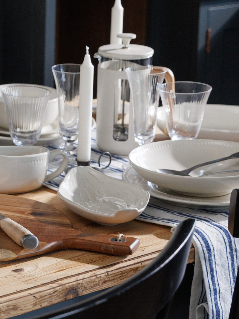 Mikasa White Cranborne Artichoke Stoneware Serving Dish, imported from the UK