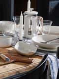 Mikasa White Cranborne Artichoke Stoneware Serving Dish, imported from the UK