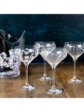 Mikasa Silver Cheers champagne coupe glasses set of 4, imported from the UK