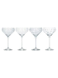 Mikasa Silver Cheers champagne coupe glasses set of 4, imported from the UK