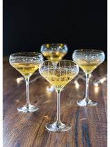 Next Mikasa Silver Cheers Crystal Coupe Champagne Glasses Set of 4- Buy online at McGrocer