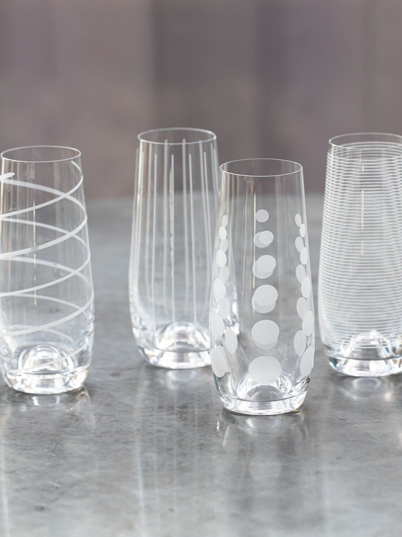 Mikasa stemless champagne flutes set of 4, imported from the UK