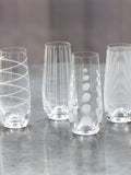 Mikasa stemless champagne flutes set of 4, imported from the UK