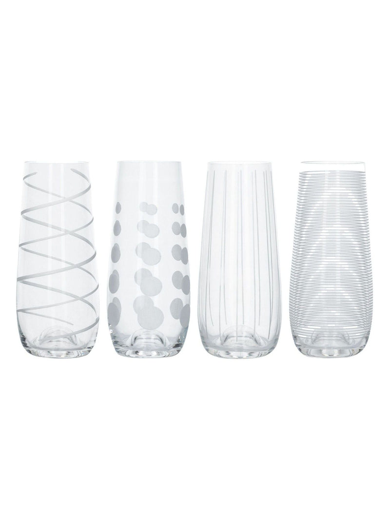 Mikasa stemless champagne flutes set of 4, imported from the UK