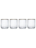 Mikasa Gold Sorrento Ridged crystal tumbler glasses set of 4 400ml, imported from the UK
