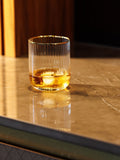 Mikasa Gold Sorrento Ridged crystal tumbler glasses set of 4 400ml, imported from the UK