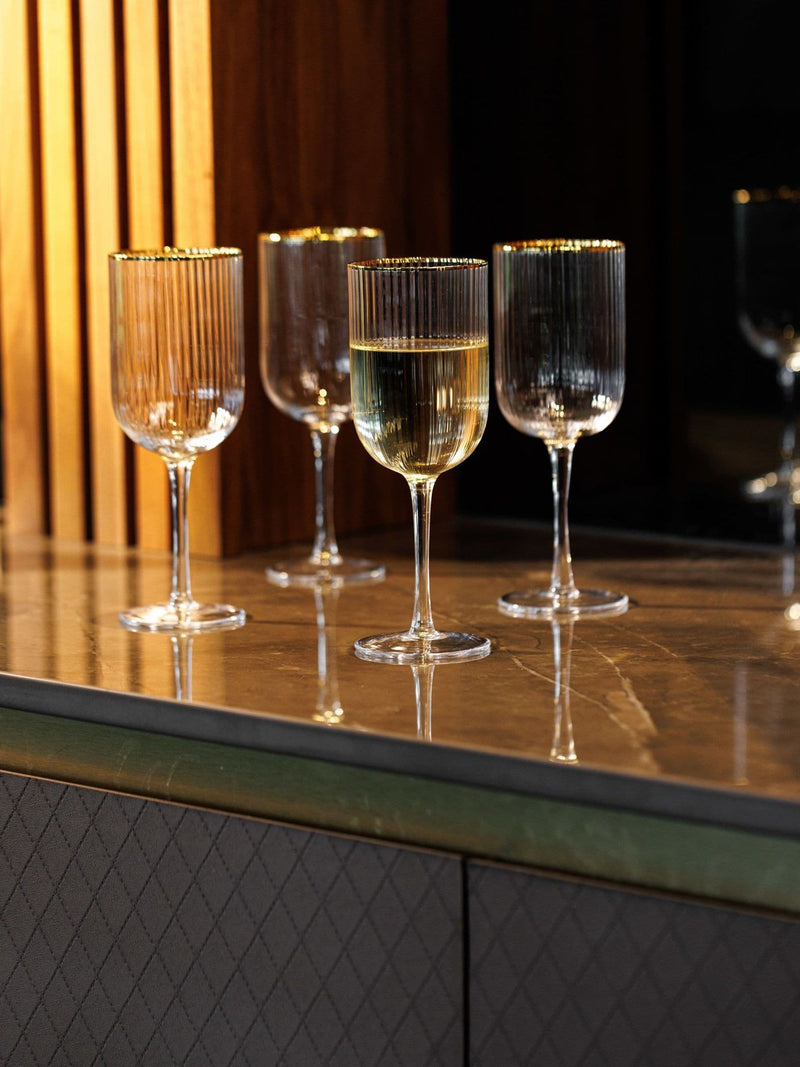 Mikasa Gold Sorrento wine glasses set of four, imported from the UK