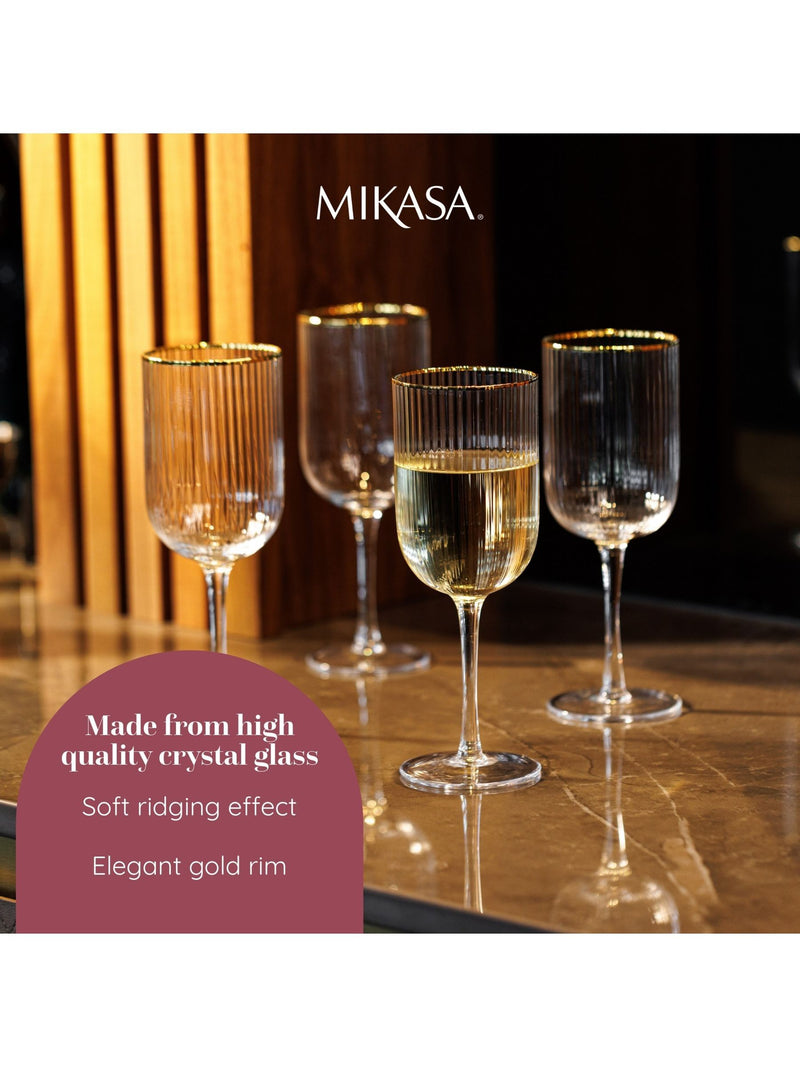 Mikasa Gold Sorrento wine glasses set of four, imported from the UK