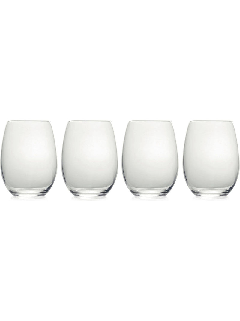 Mikasa stemless wine glasses clear Julie crystal set of 4, UK version