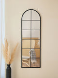Charles Bentley Black Bern Arch Window Style Tall Mirror - British product