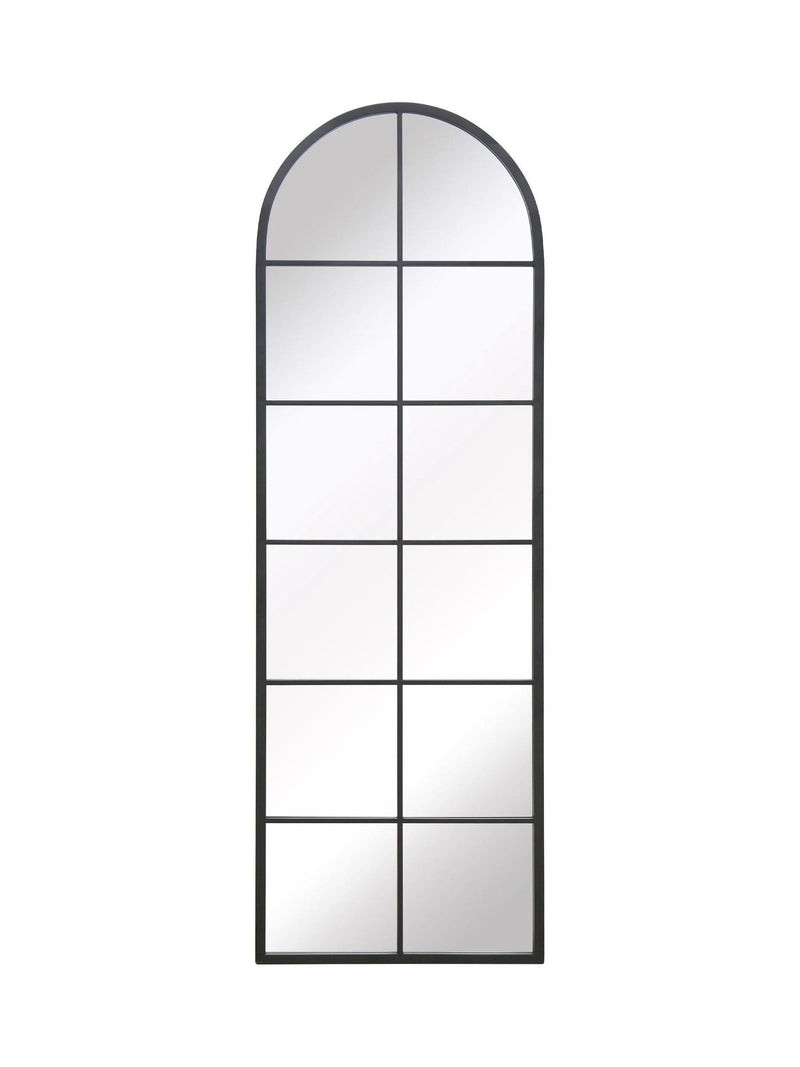 Charles Bentley Black Bern Arch Window Style Tall Mirror - British product